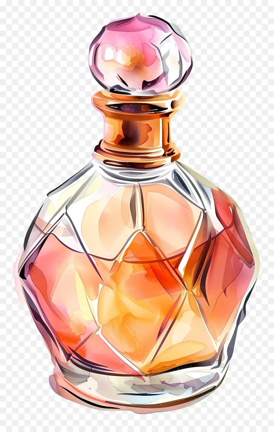 زجاجة عطر，الرسم بالألوان المائية PNG