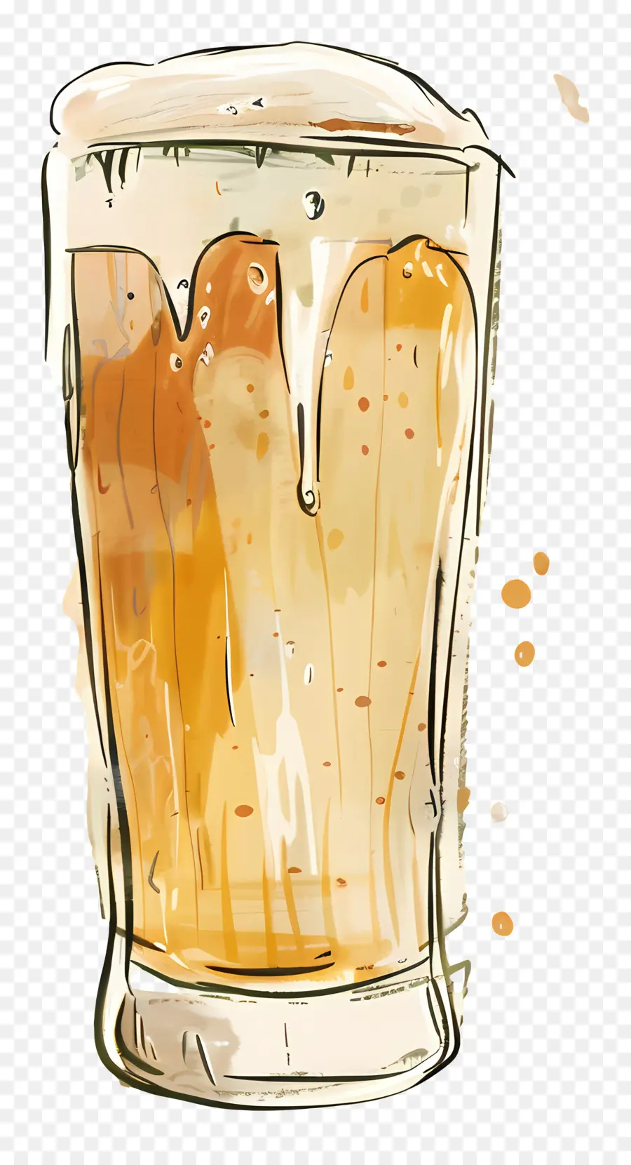 البيرة الكرتون，الرسم بالألوان المائية PNG