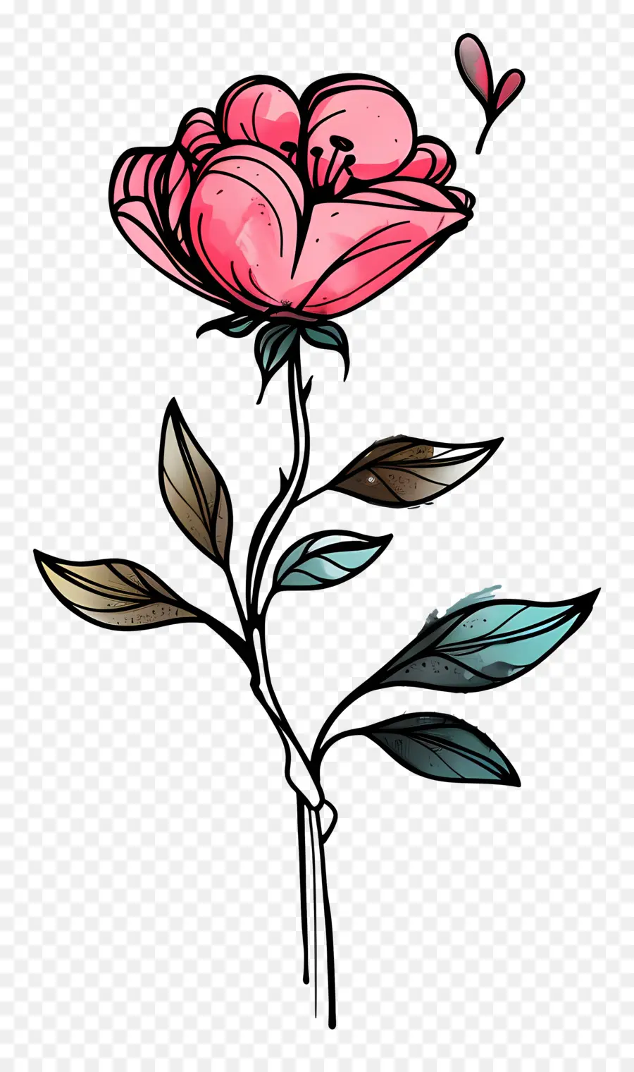 الكرتون زهرة，زهرة الوردي PNG