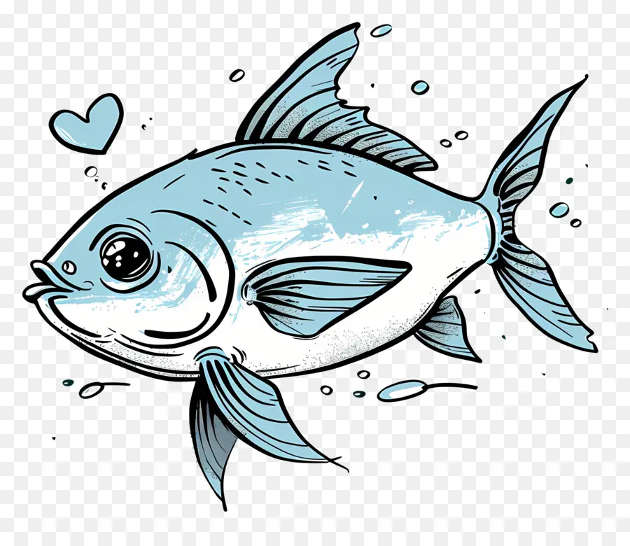 الكرتون الأسماك，القلب PNG