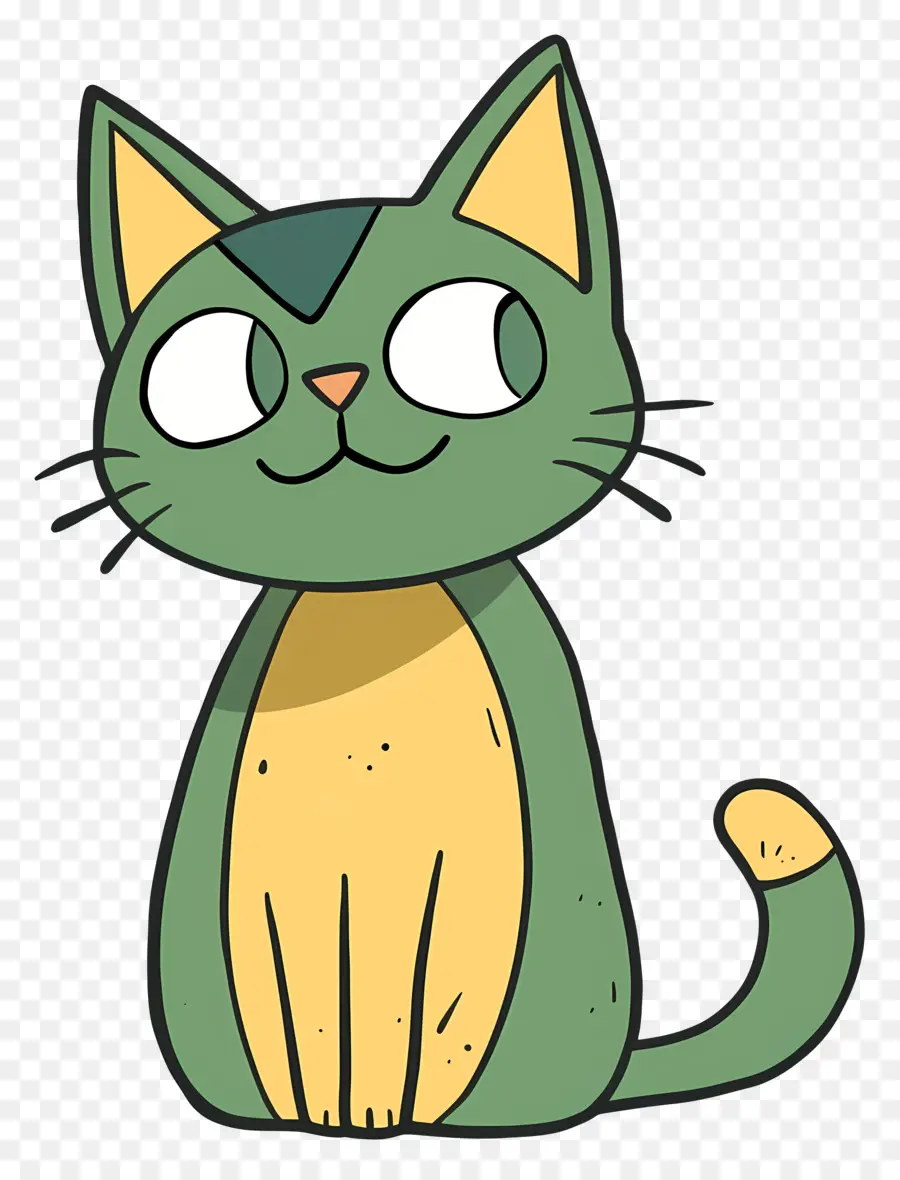 القط الكرتون，القط الخضراء PNG