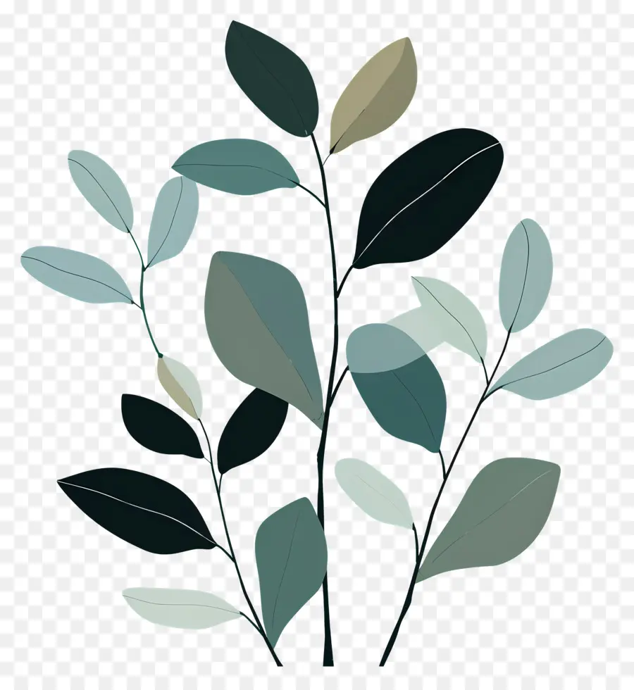 صورة ظلية نباتية，فرع PNG