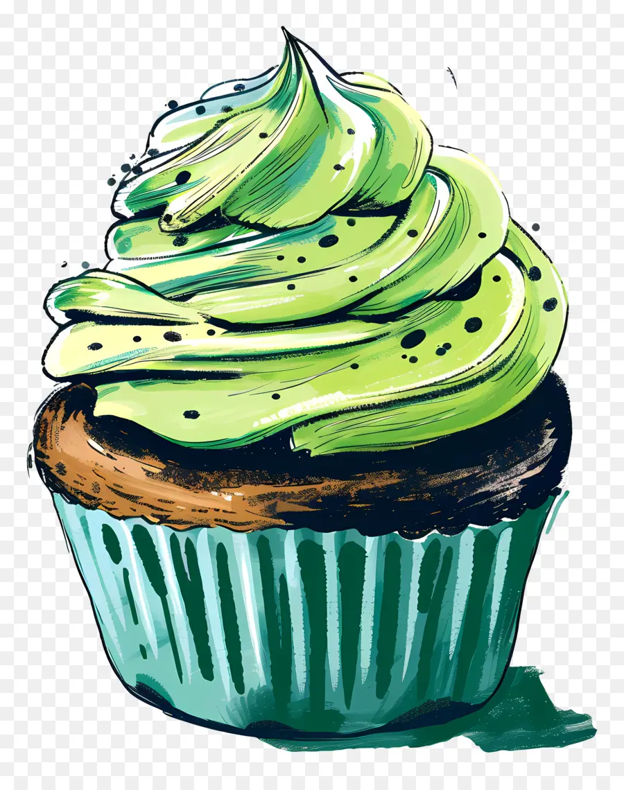 كب كيك，الأخضر كعكة PNG