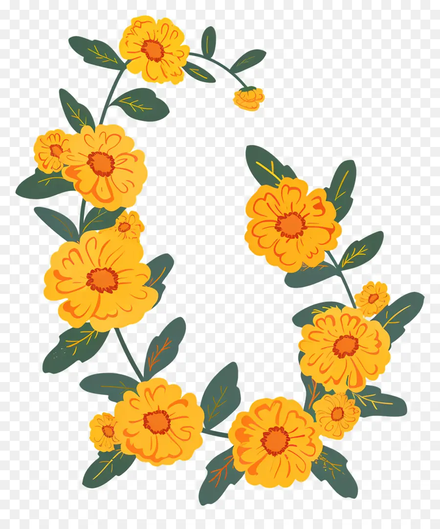 Marigold Garland，زهرة إكليل PNG