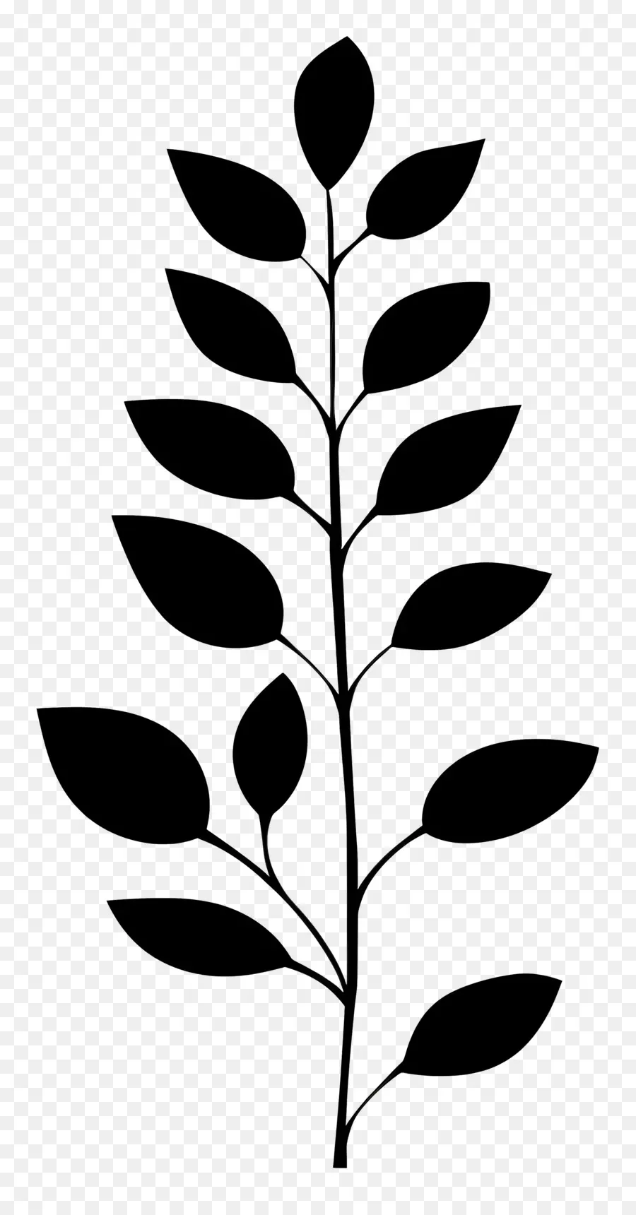 صورة ظلية نباتية，فرع شجرة PNG
