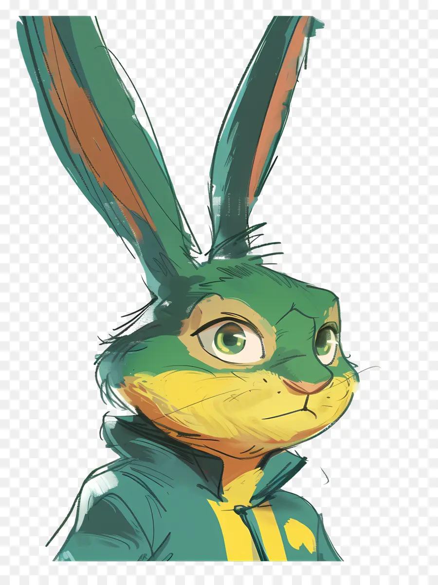 الكرتون الأرنب，الأرنب الأخضر PNG