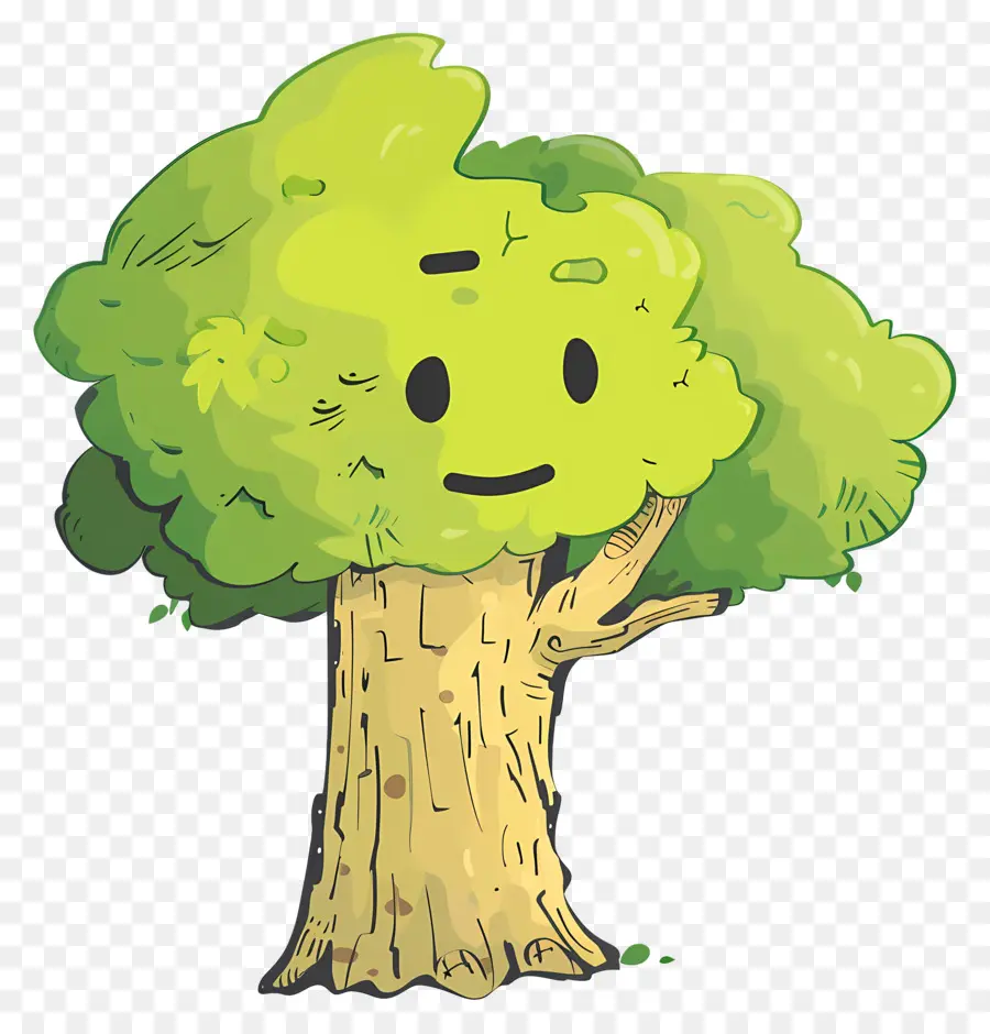 الكرتون شجرة，شجرة تبتسم PNG
