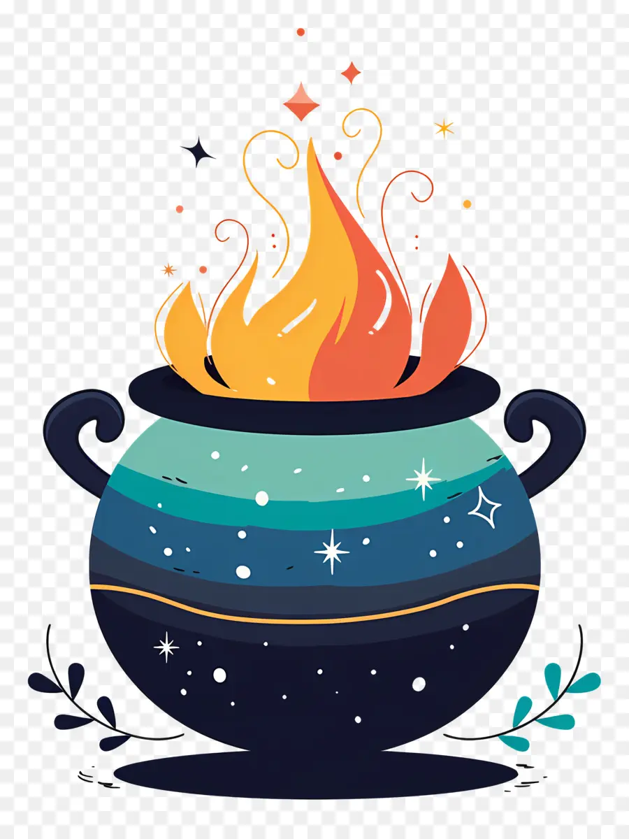 Cauldron الساحرة，النيران PNG