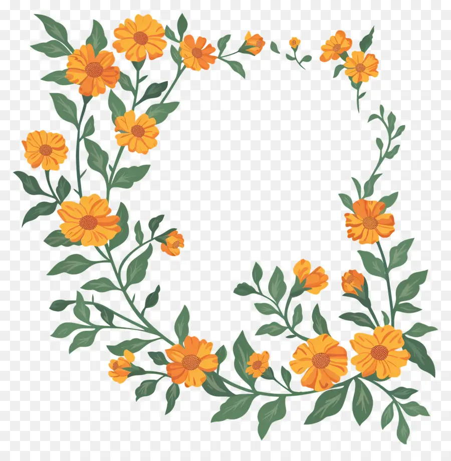 Marigold Garland，زهرة إكليل PNG