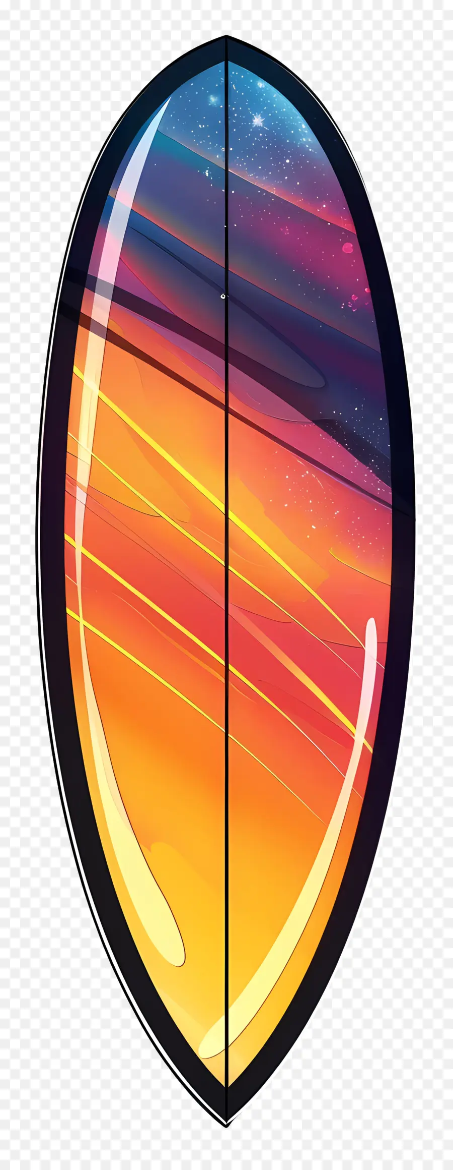 Surfboard Silhouette，غروب الشمس PNG