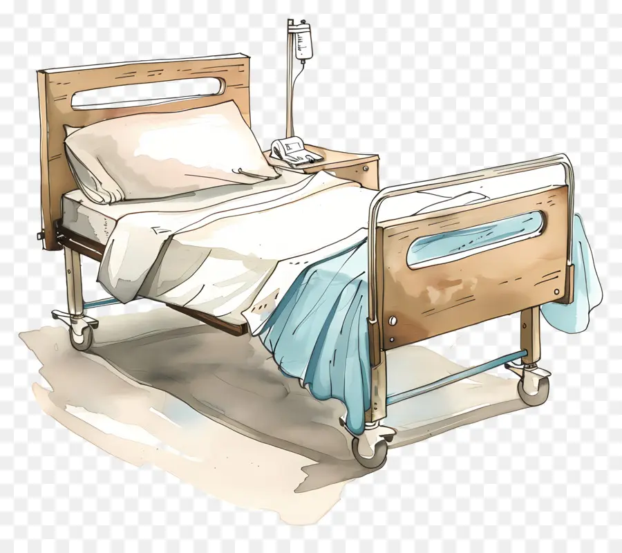 مستشفى سرير，بطانية زرقاء PNG