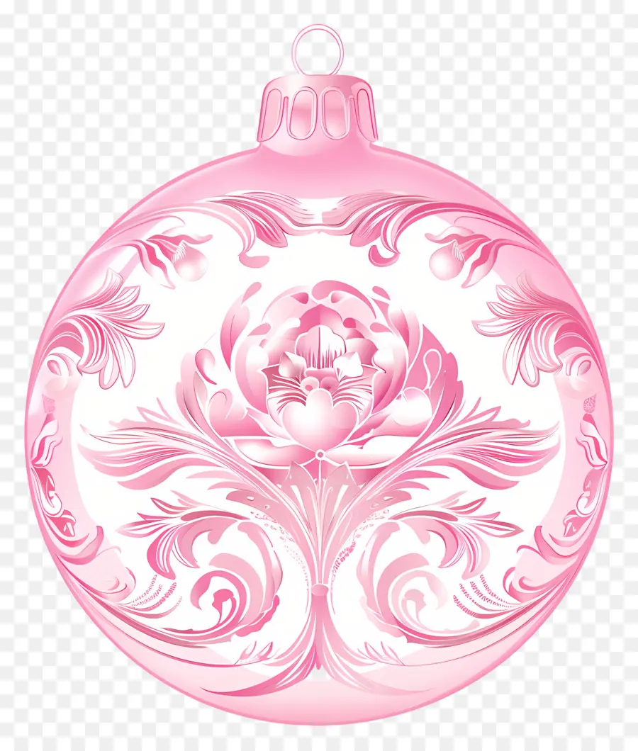زخرفة عيد الميلاد الوردي，زخرفة الأزهار الوردي PNG