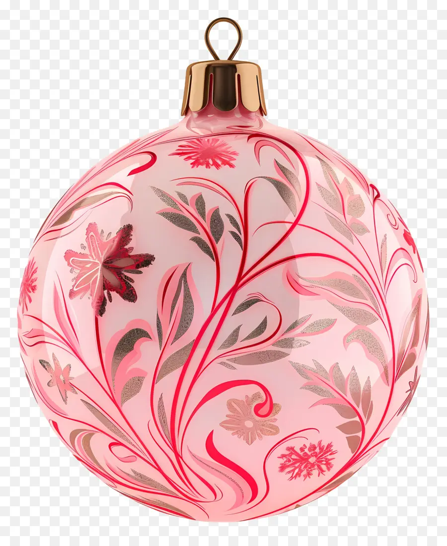 زخرفة عيد الميلاد الوردي，كرة زجاجية وردية PNG