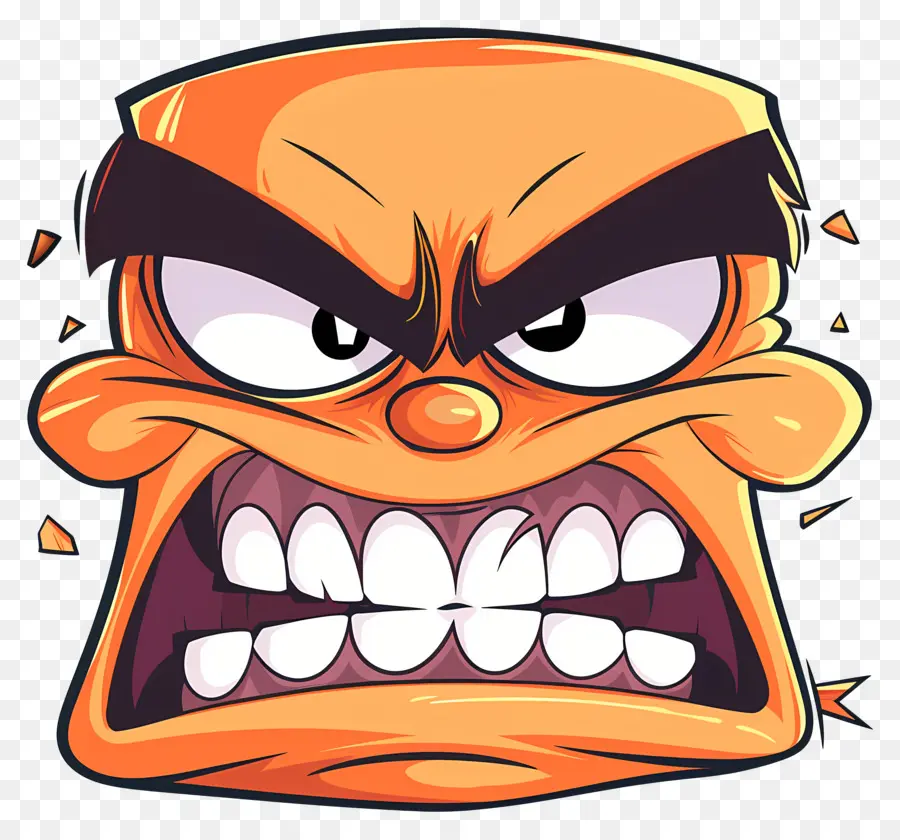 وجه غاضب，شخصية للرسوم المتحركة PNG
