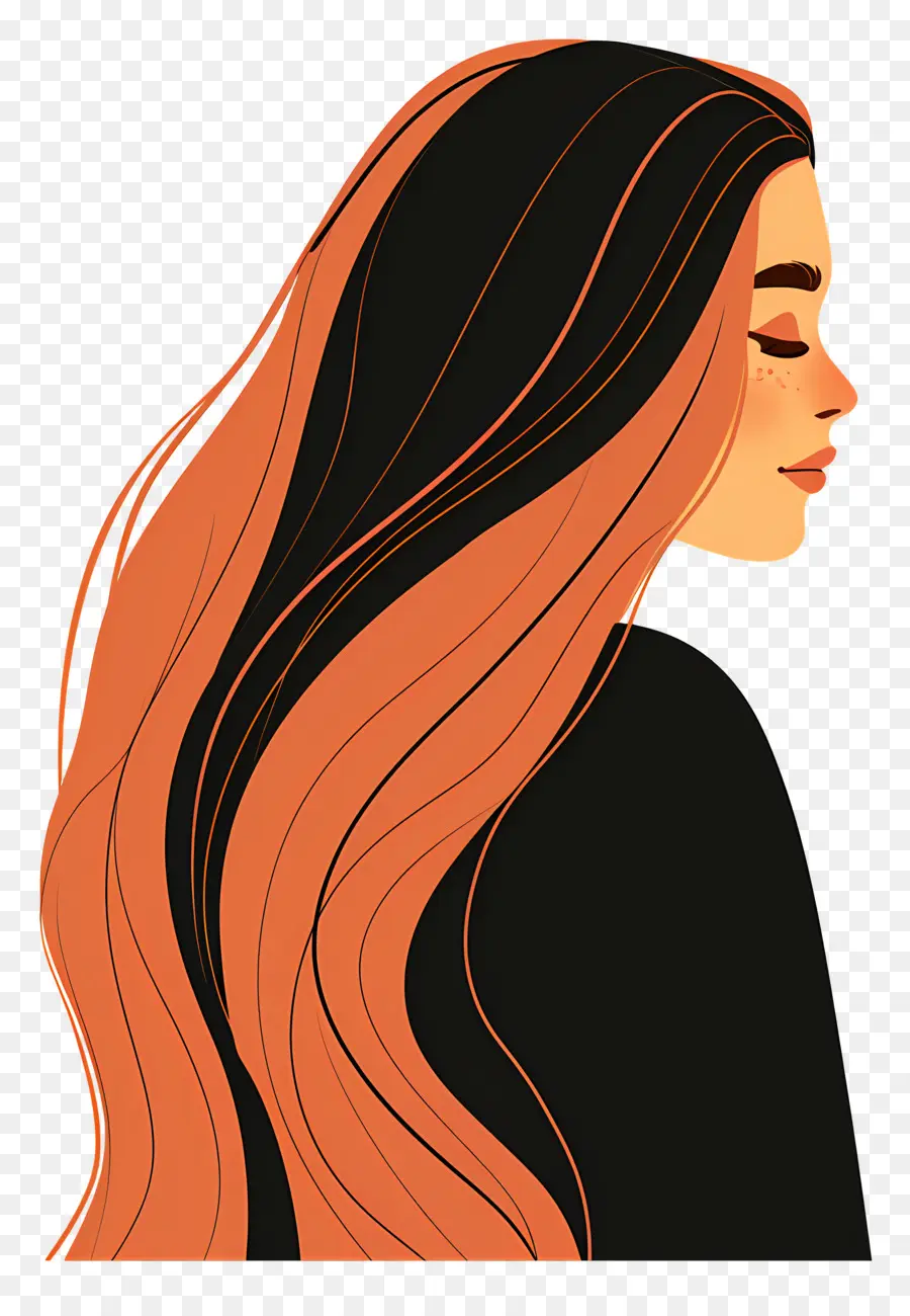 امرأة，الشعر الطويل PNG