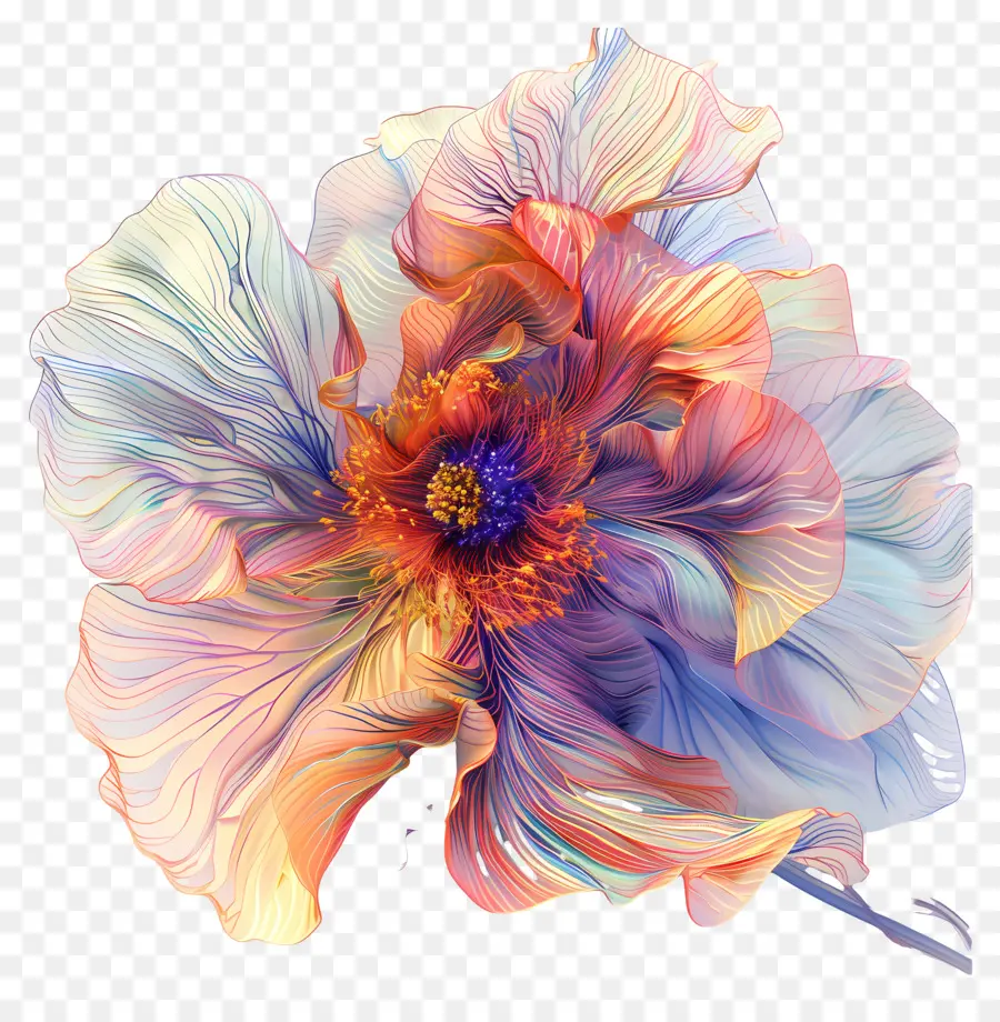 سلاسل الزهور，زهرة ملونة PNG