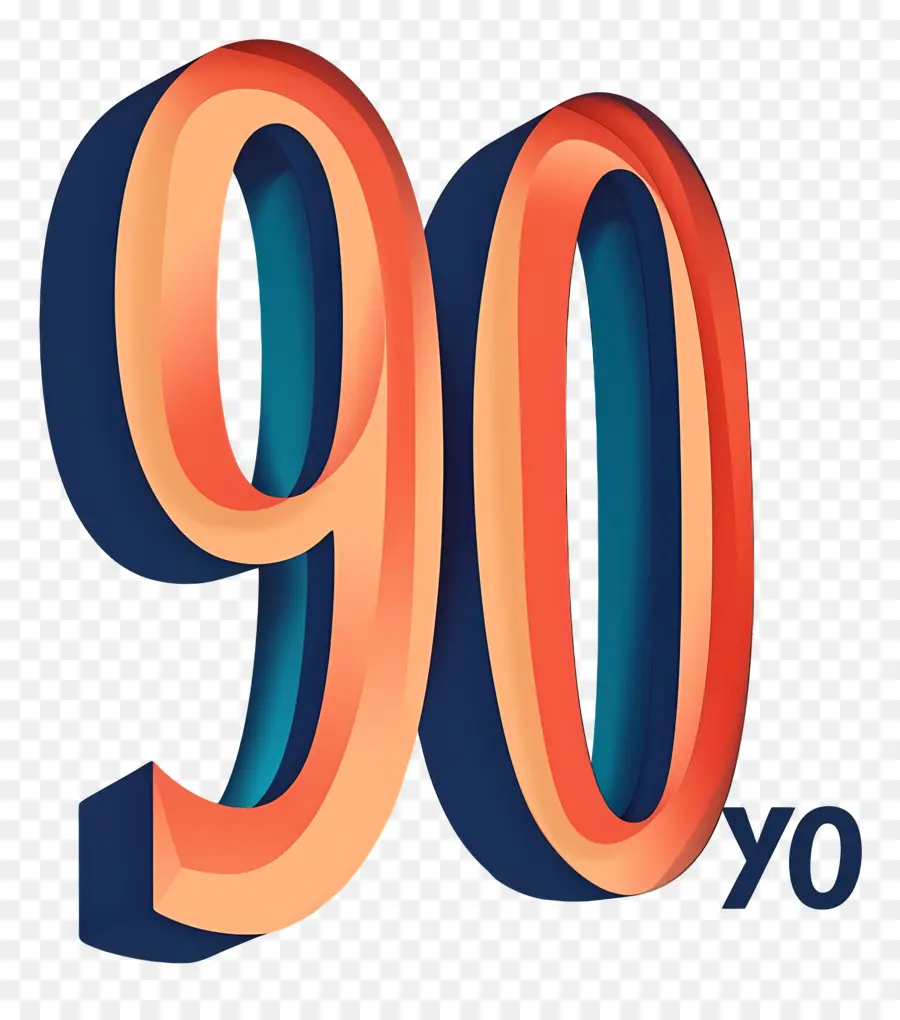 رقم 90，90 رقم PNG