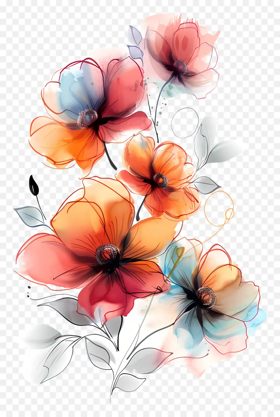 سلاسل الزهور，الأعمال الفنية الرقمية PNG