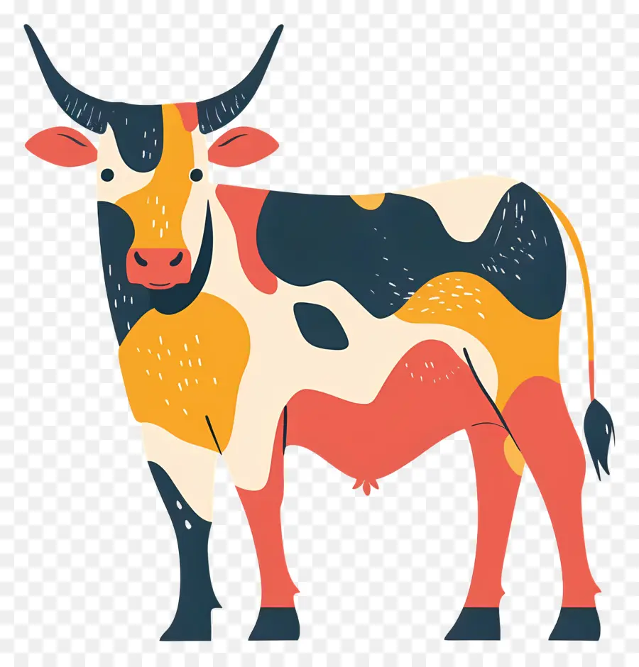 البقرة，بقرة ملونة PNG