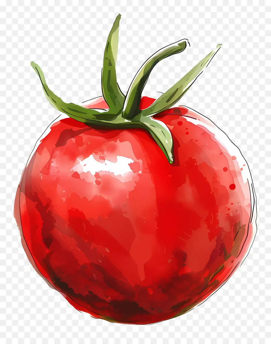 الطماطم，الرسم بالألوان المائية PNG