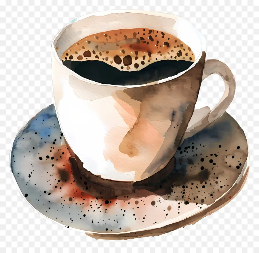 القهوة，الرسم بالألوان المائية PNG