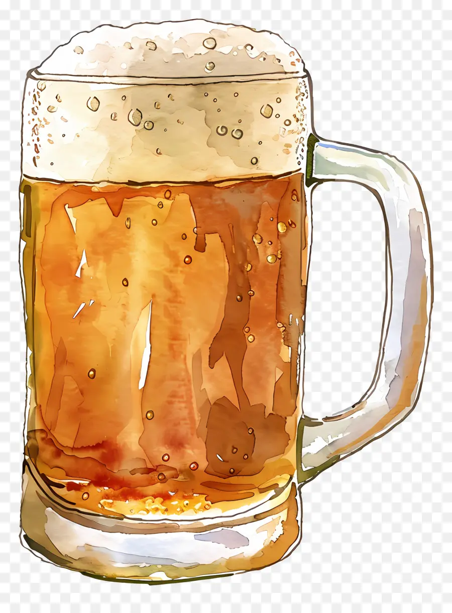 البيرة，ألوان مائية PNG