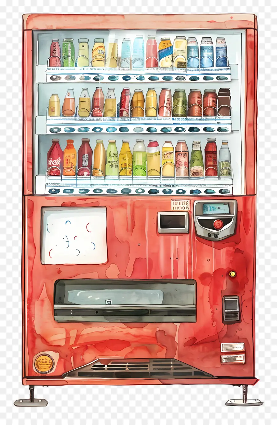 آلة البيع，الرسم بالألوان المائية PNG