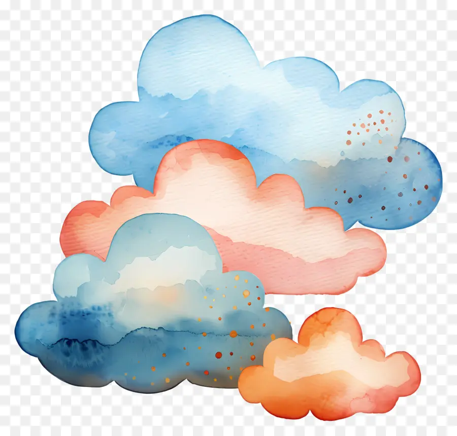 سحابة，ألوان مائية الغيوم PNG