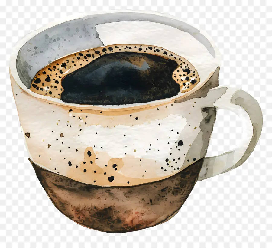 القهوة，الرسم بالألوان المائية PNG