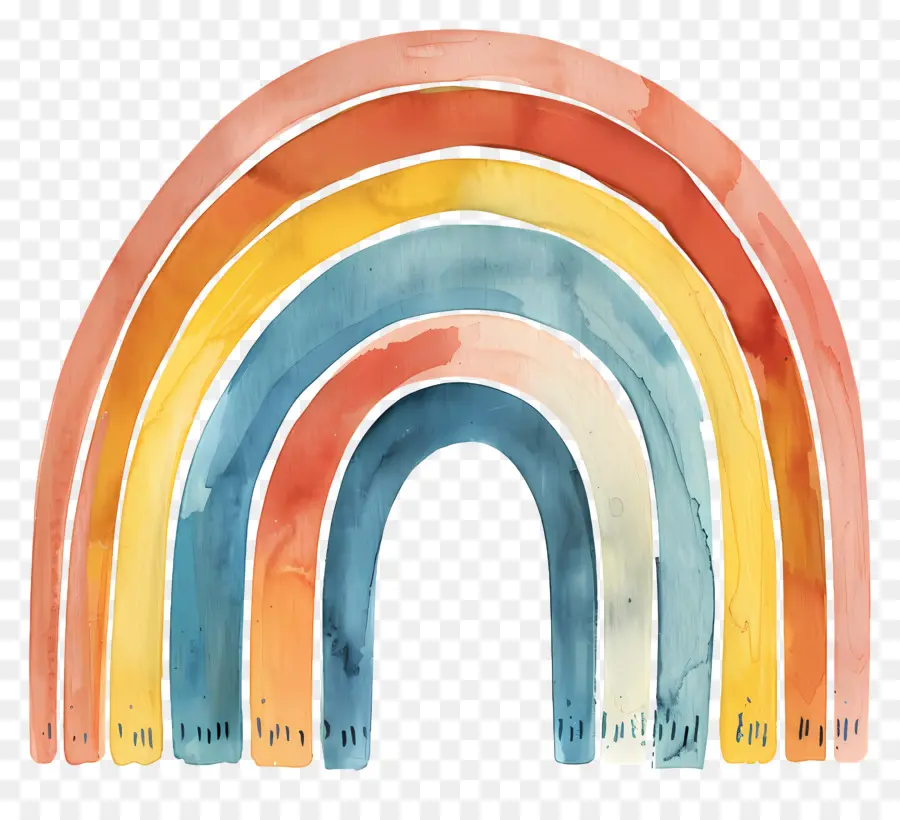 قوس قزح，ألوان مائية PNG