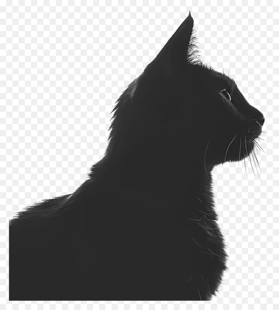 القط صورة ظلية ، ，القط الأسود PNG