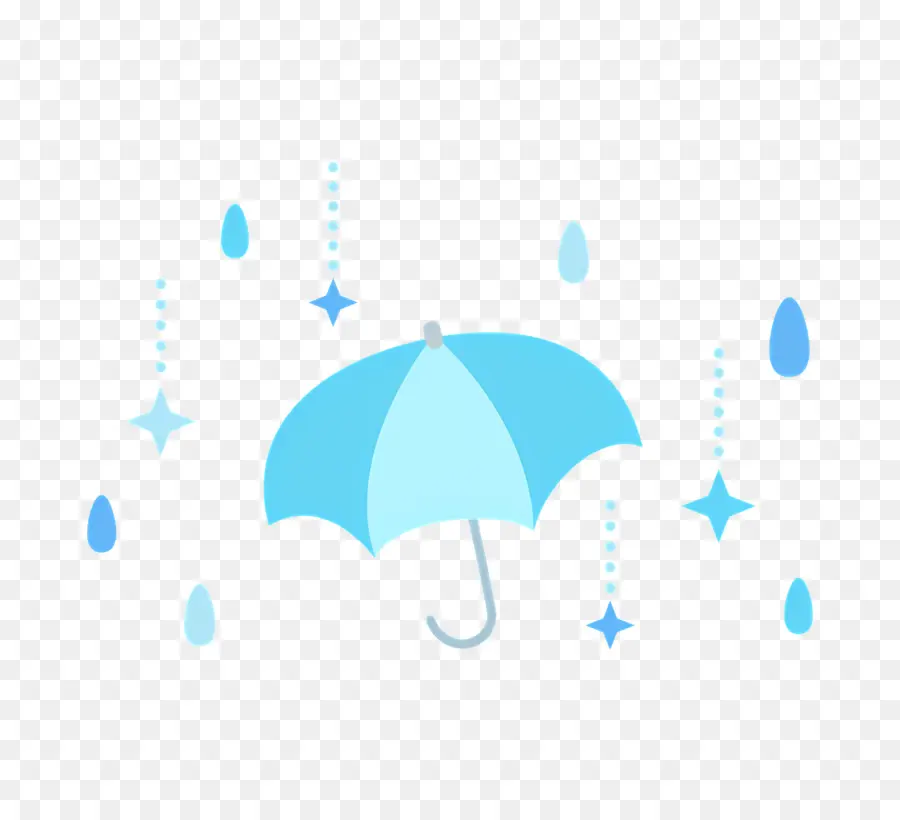 يوم ممطر，الأزرق مظلة PNG