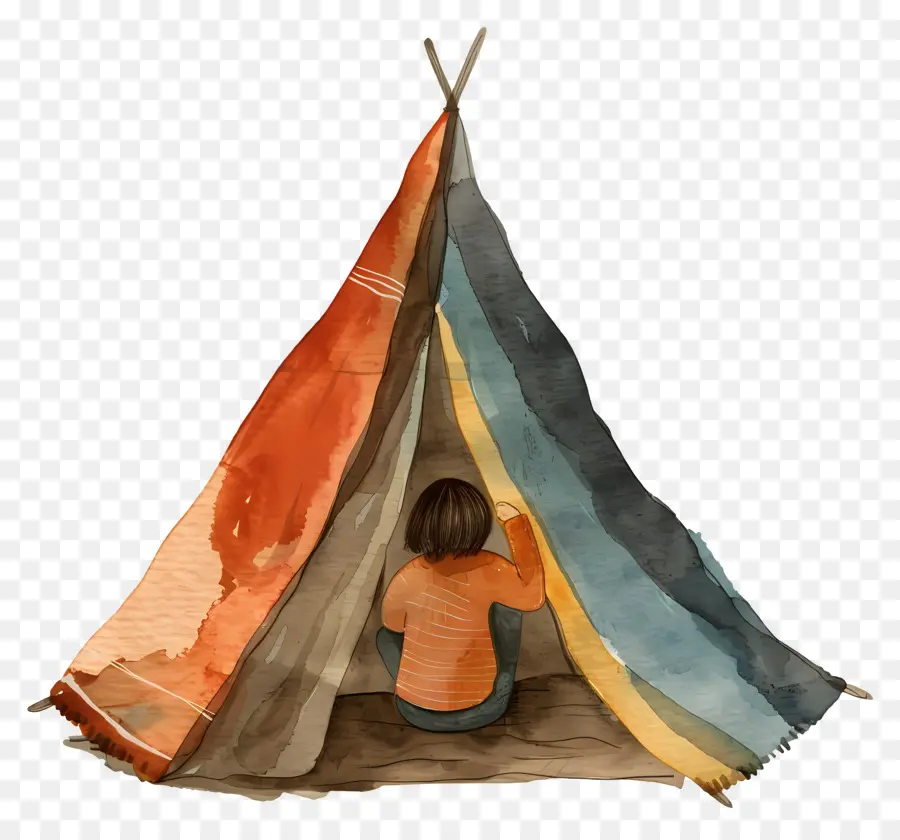 خيمة，الرسم بالألوان المائية PNG