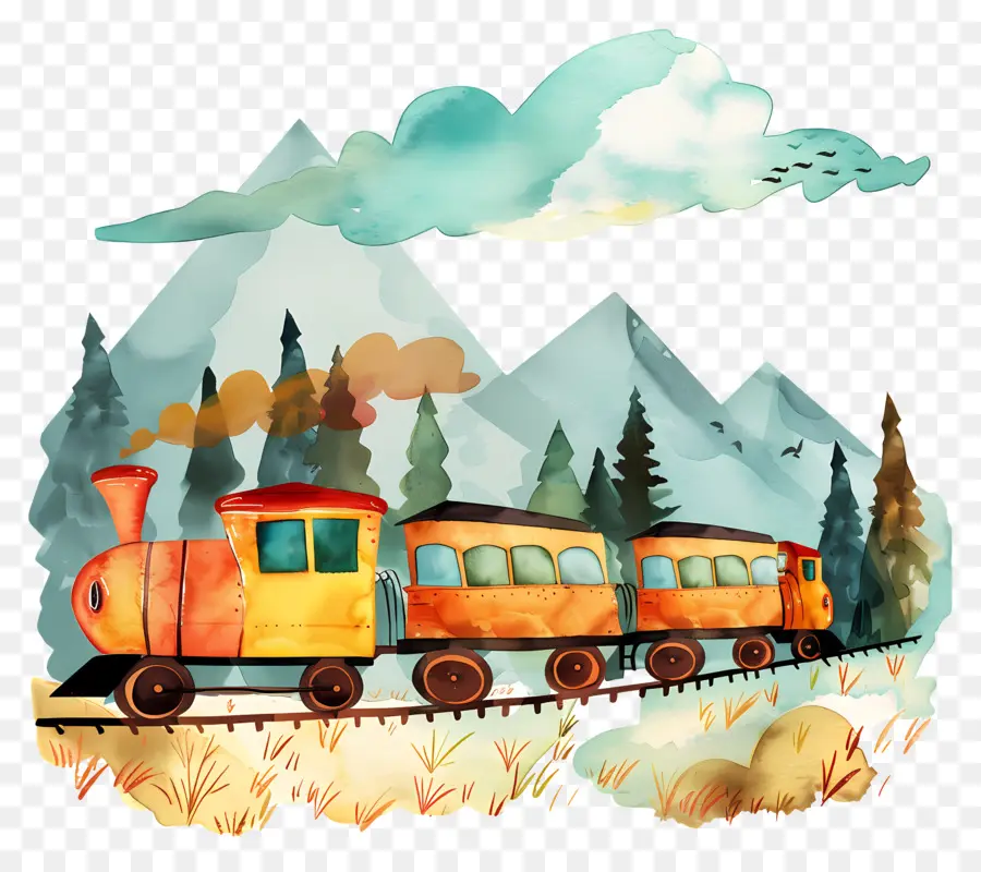 القطار，قطار محرك البخار PNG