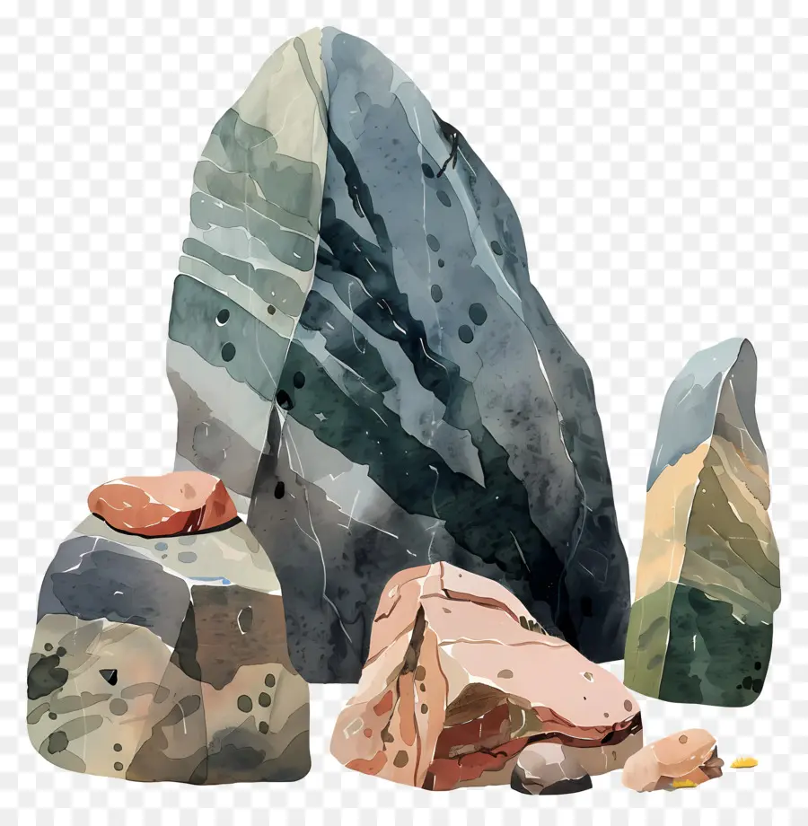 روك，صخور ملونة PNG