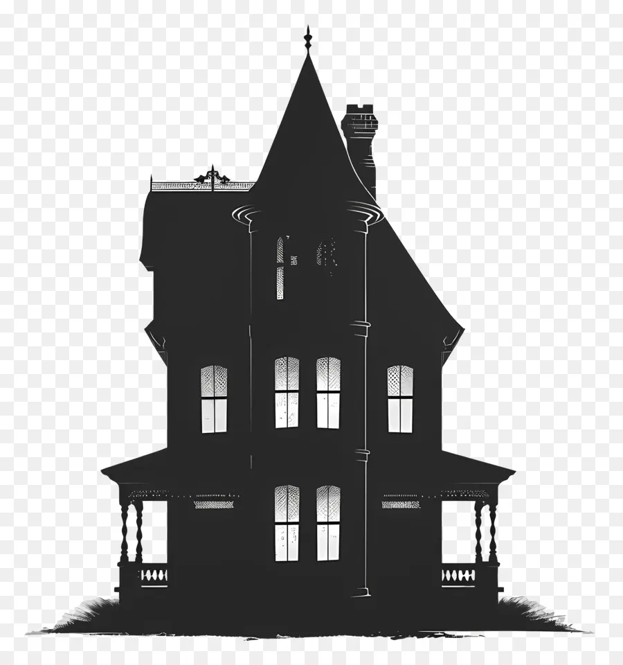 البيت صورة ظلية，العمارة القوطية PNG