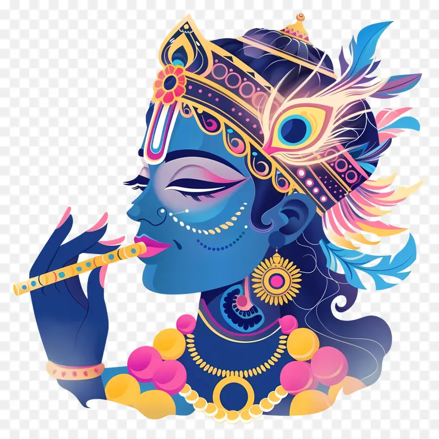 كريشنا Janmashtami，إلهة زرقاء PNG