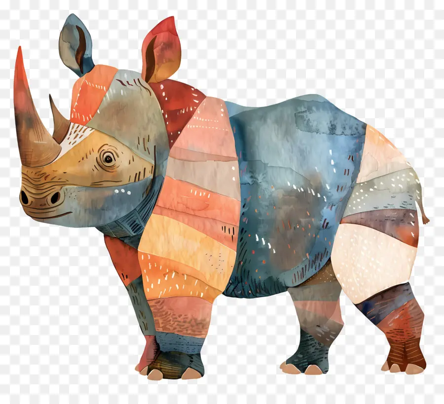 وحيد القرن，الرسم بالألوان المائية PNG