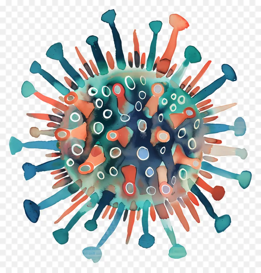 الفيروسات，الرسم بالألوان المائية PNG