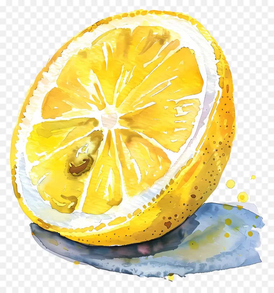نصف الليمون，الرسم بالألوان المائية PNG