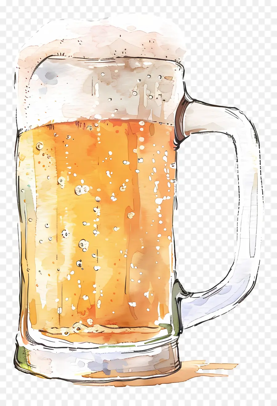 البيرة，ألوان مائية PNG