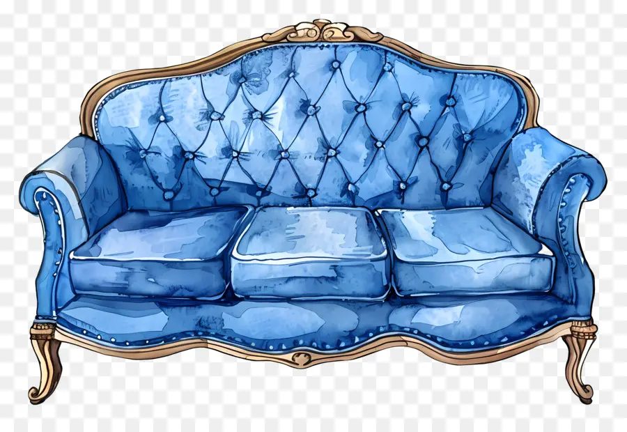 أريكة زرقاء，الأريكة الأزرق المخملي PNG