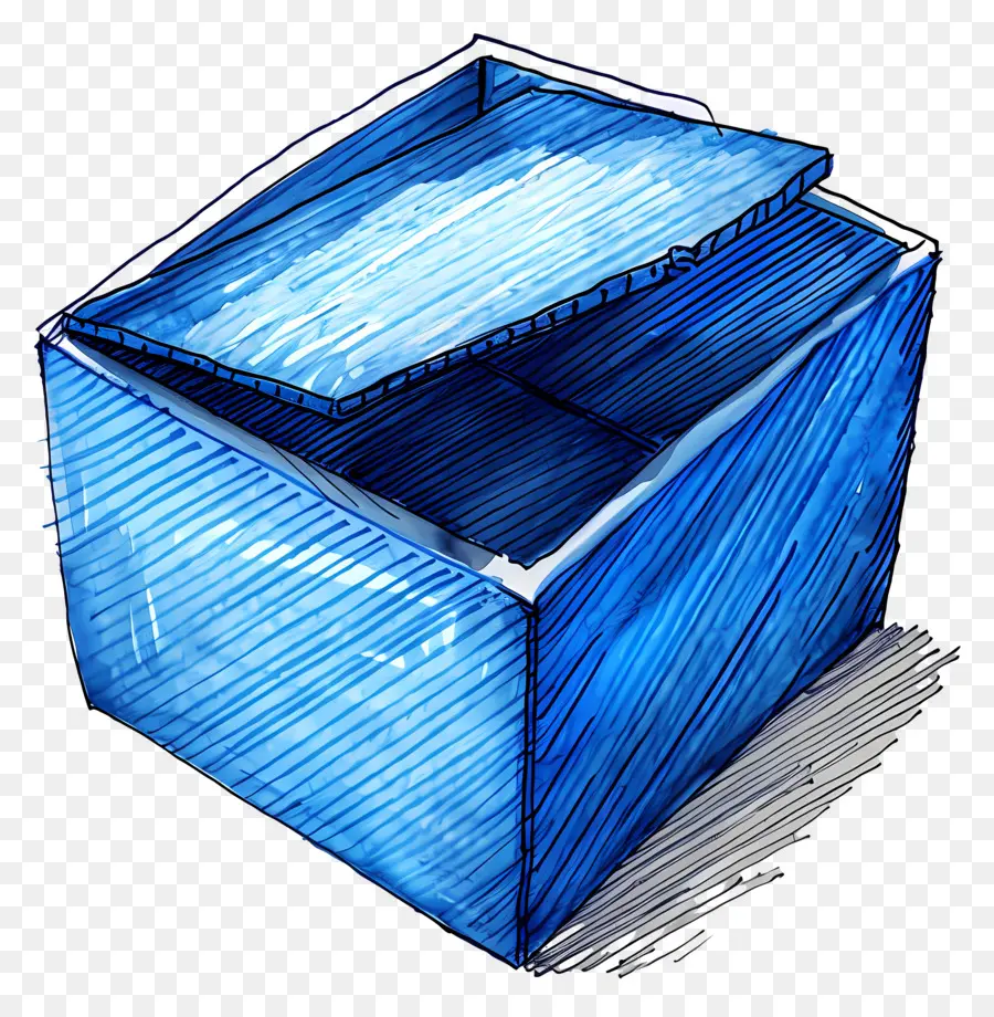 صندوق من الورق المقوى，صندوق الورق المقوى الأزرق PNG