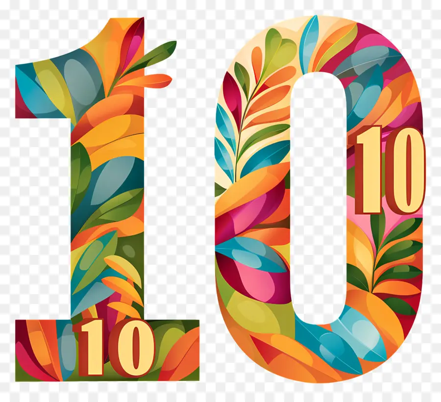 رقم 10，ملون رقم 10 PNG