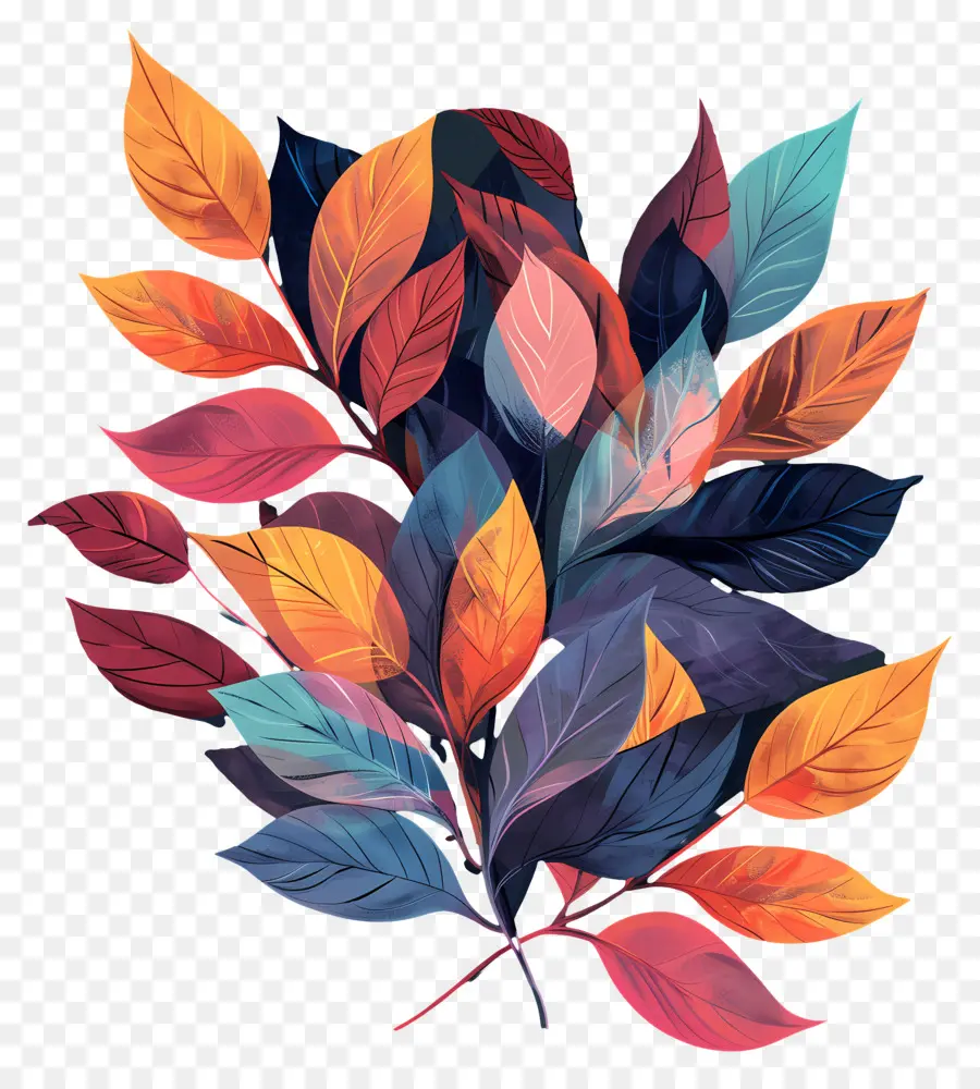 أوراق ملونة，أوراق الشجر الخريف PNG