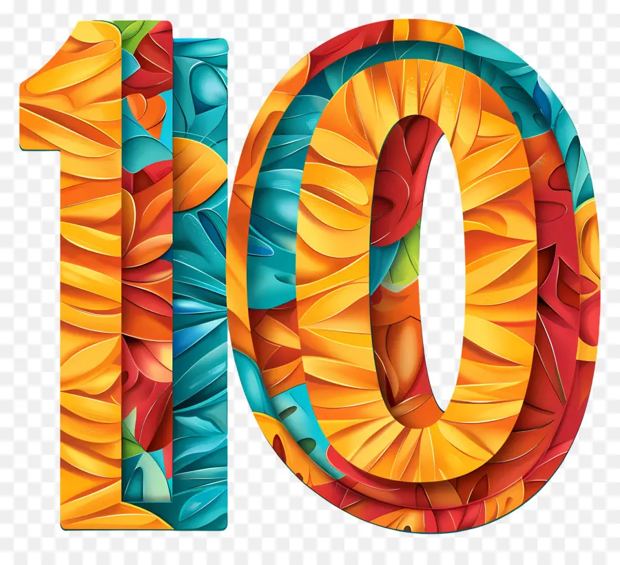 رقم 10，ملون رقم 10 PNG