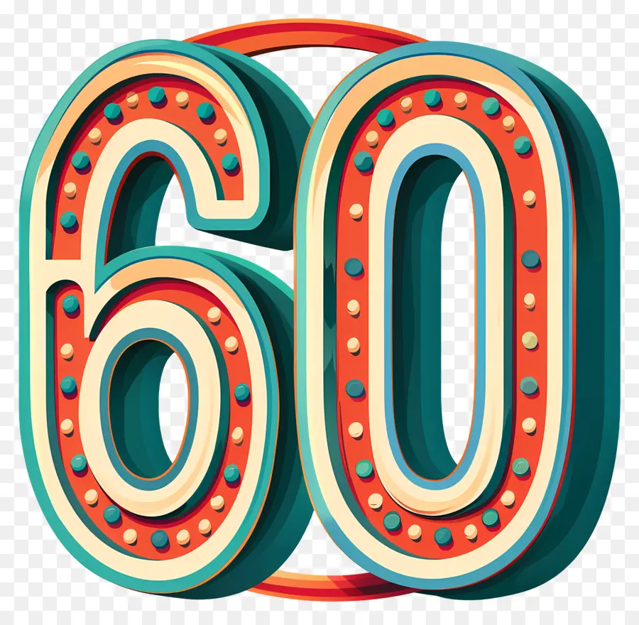 رقم 60，ميلاده ال60 PNG