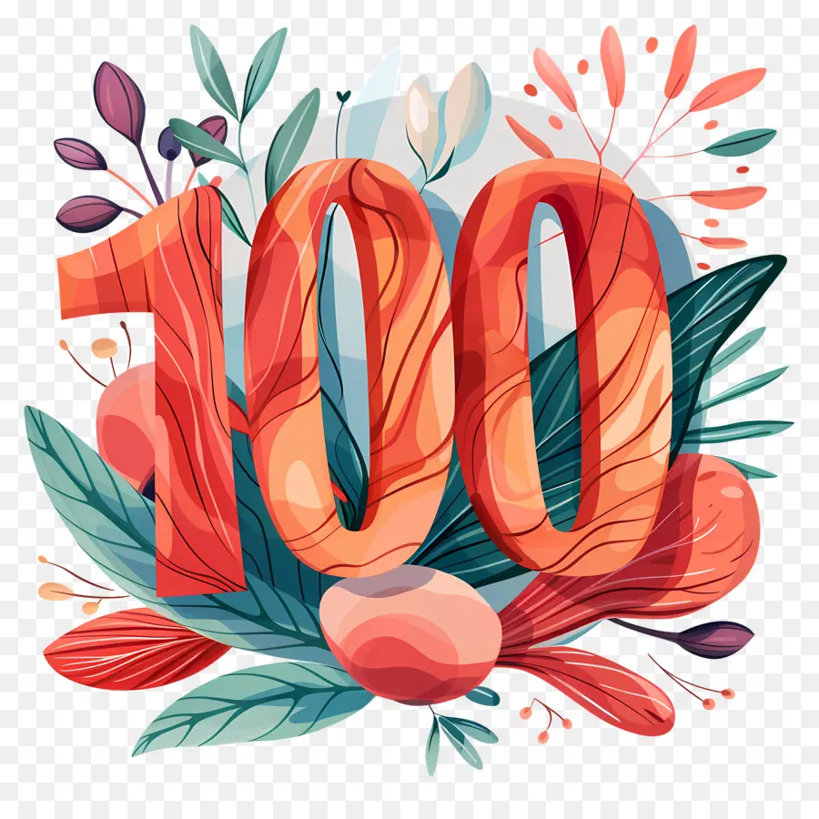 عدد 100，الأحمر PNG