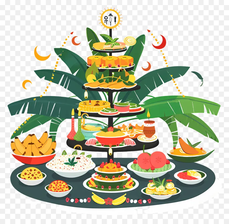 Onam عيد，طاولة الطعام PNG