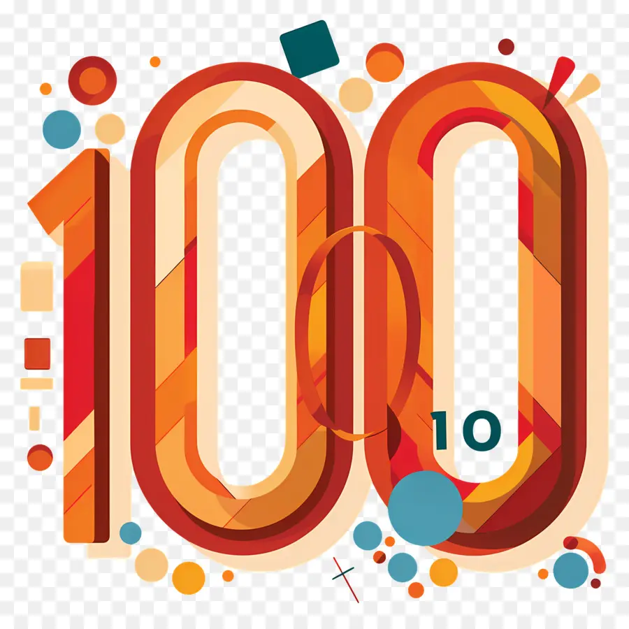 عدد 100，التصميم الهندسي PNG